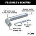 CURT 21583 5/8in. Hitch Pin with Groove (2in. or 2-1/2in. Receiver; Zinc; Packaged) - Truck Part Superstore