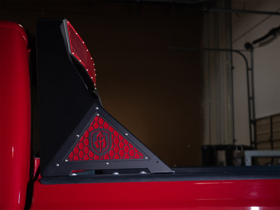Road Armor 6992DHRP Identity Headache Racks; Dual Cube w/Bedrail Pods; Raw Steel; - Truck Part Superstore