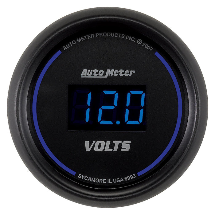 AutoMeter 6993 GAUGE; VOLTMETER; 2 1/16in.; 18V; DIGITAL; BLACK DIAL W/BLUE LED - Truck Part Superstore