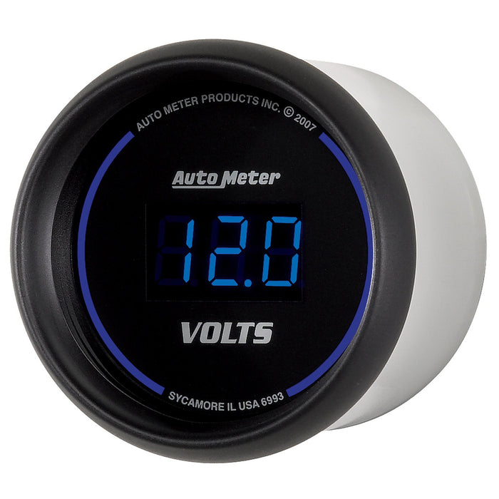AutoMeter 6993 GAUGE; VOLTMETER; 2 1/16in.; 18V; DIGITAL; BLACK DIAL W/BLUE LED - Truck Part Superstore