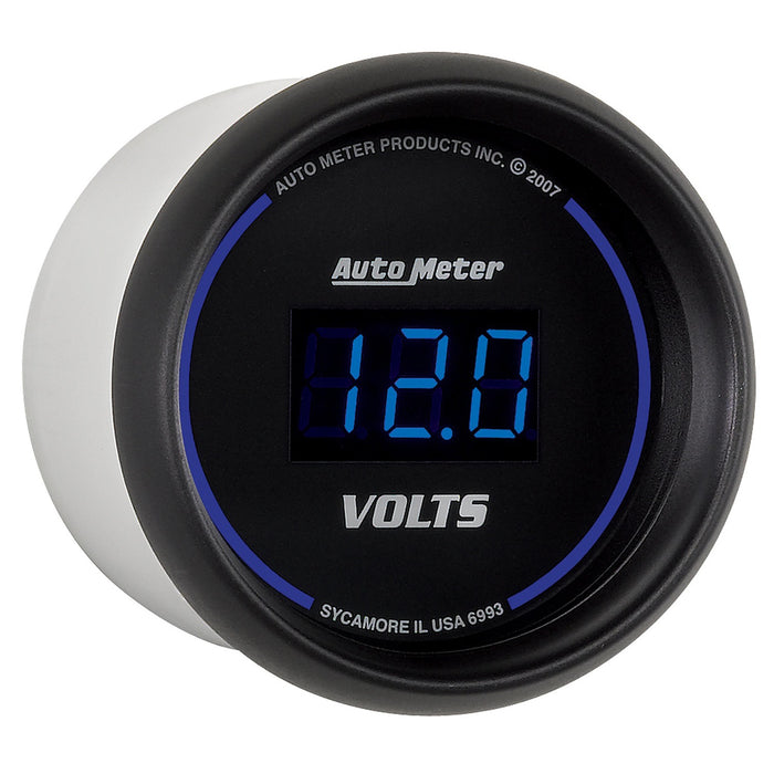 AutoMeter 6993 GAUGE; VOLTMETER; 2 1/16in.; 18V; DIGITAL; BLACK DIAL W/BLUE LED - Truck Part Superstore
