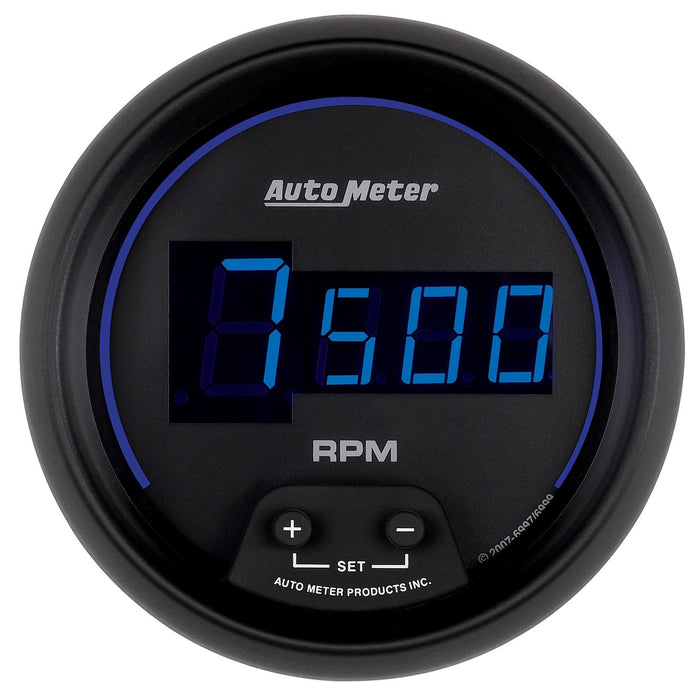 AutoMeter 6997 GAUGE; TACH; 3 3/8in.; 10K RPM; IN-DASH; DIGITAL; BLACK DIAL W/BLUE LED - Truck Part Superstore