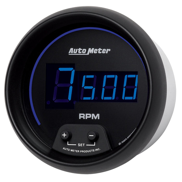 AutoMeter 6997 GAUGE; TACH; 3 3/8in.; 10K RPM; IN-DASH; DIGITAL; BLACK DIAL W/BLUE LED - Truck Part Superstore