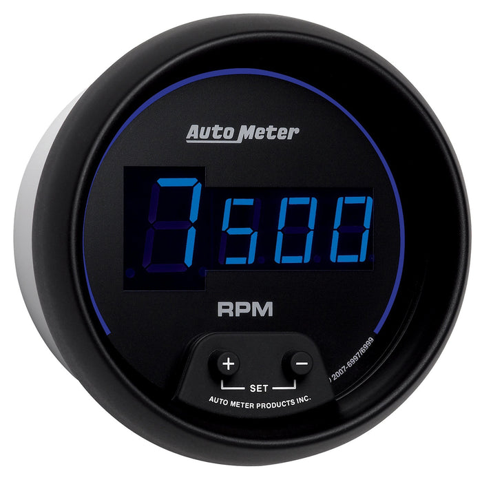 AutoMeter 6997 GAUGE; TACH; 3 3/8in.; 10K RPM; IN-DASH; DIGITAL; BLACK DIAL W/BLUE LED - Truck Part Superstore