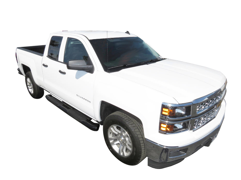 TrailFX A8252S With Step Pads 6 In Oval Bent Pol Stainless Steel With Welded End Caps Rocker Pa - Truck Part Superstore