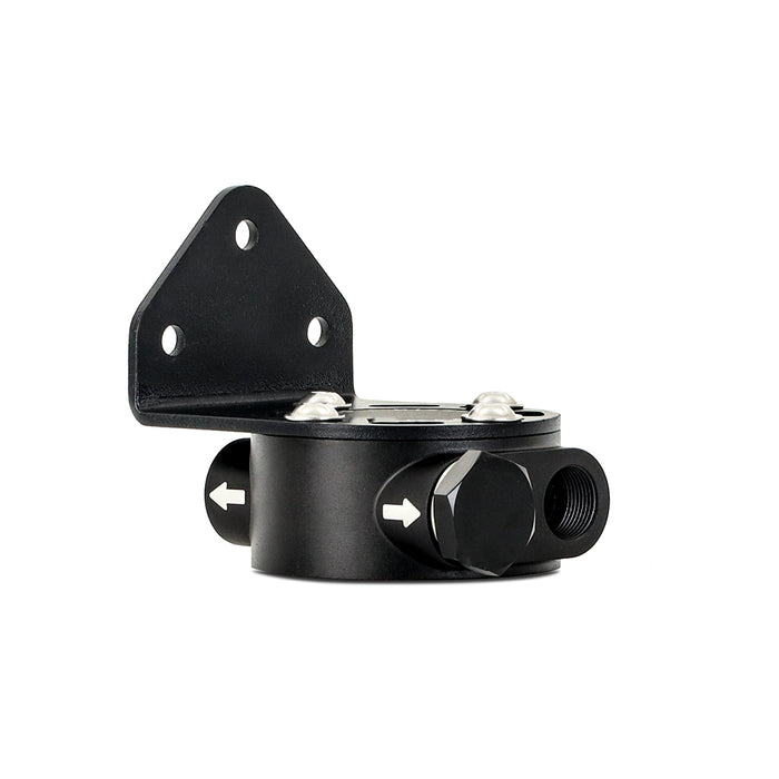 Mishimoto MMOC-RFH-34BK Mishimoto Remote Oil Filter Mount, 3/4-16 Filter Thread, Black - Truck Part Superstore
