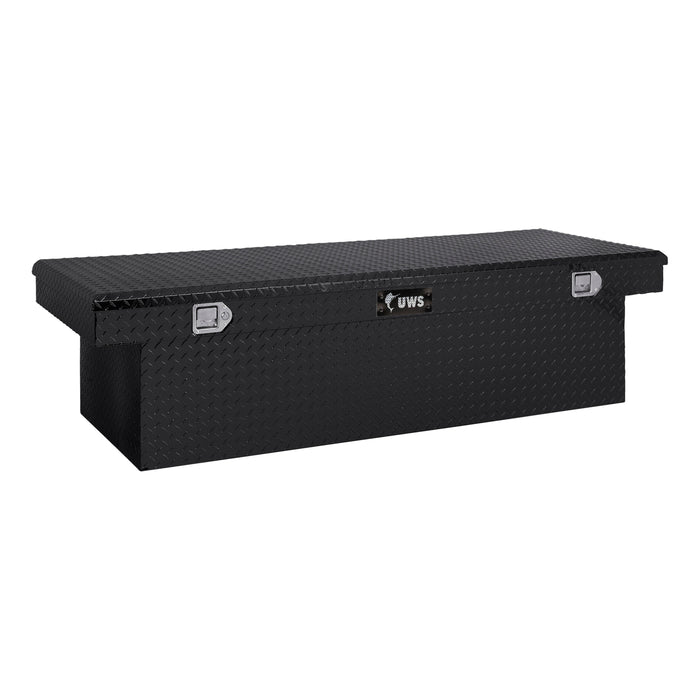 UWS TBSD-69-LBTA-B Gloss Black Aluminum 69in. Deep Extra-Wide Crossover Truck Tool Box - Truck Part Superstore