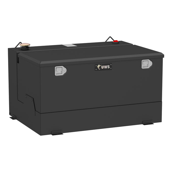 UWS ST-85-COMBO-MB Matte Black 85-Gallon Steel-Aluminum Combo Transfer Tank - Truck Part Superstore