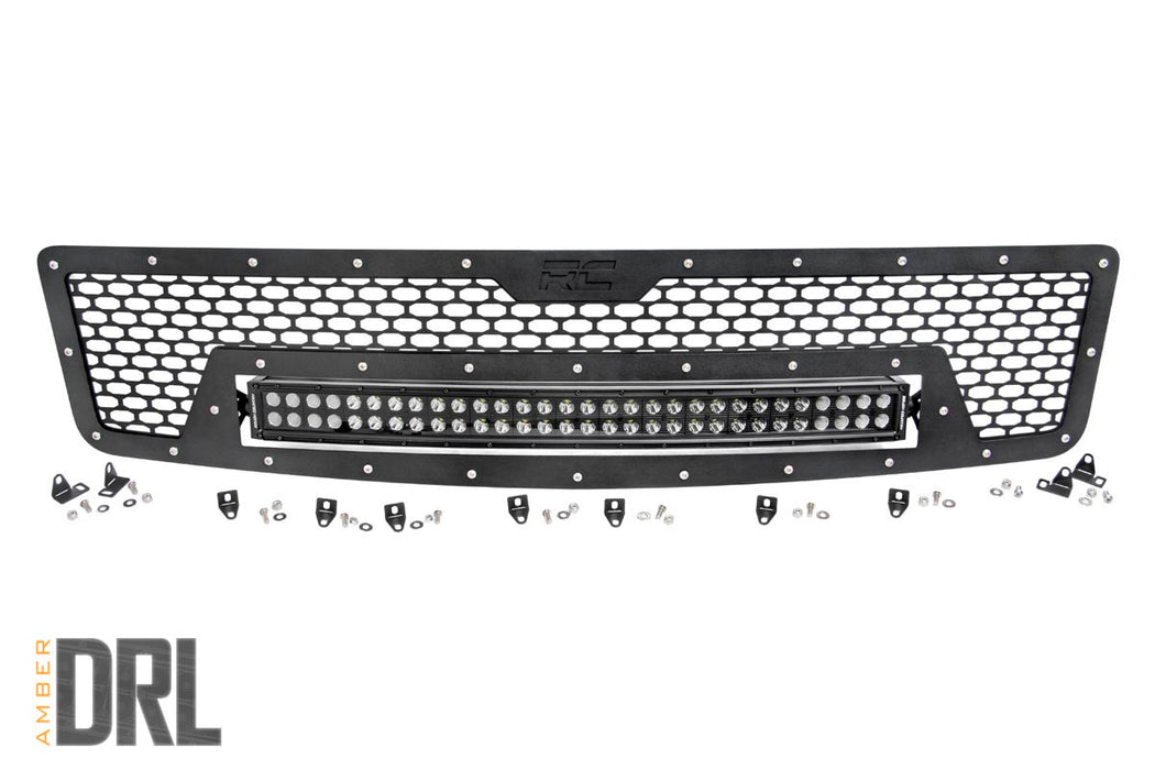 Rough Country 70196BDA Chevrolet Mesh Grille 30 Inch Dual Row Black Series w/Amber DRL LED 07-13 Silverado 1500 Rough Country - Truck Part Superstore