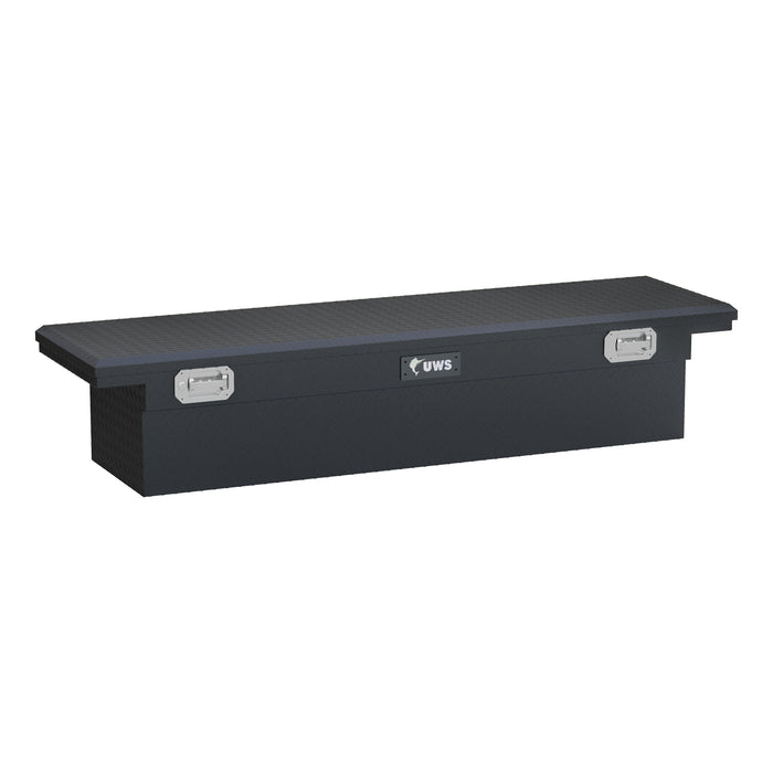UWS TBS-72-LP-PH-MB Matte Black 72in. Truck Tool Box; Low Profile; Pull Handles (LTL Shipping Only) - Truck Part Superstore