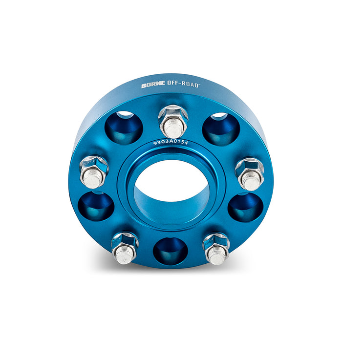 Mishimoto BNWS-003-381BL Wheel Spacers, 5X127, 71.6mm Center Bore, M14 X 1.5, 1.50-in Thick, Blue - Truck Part Superstore