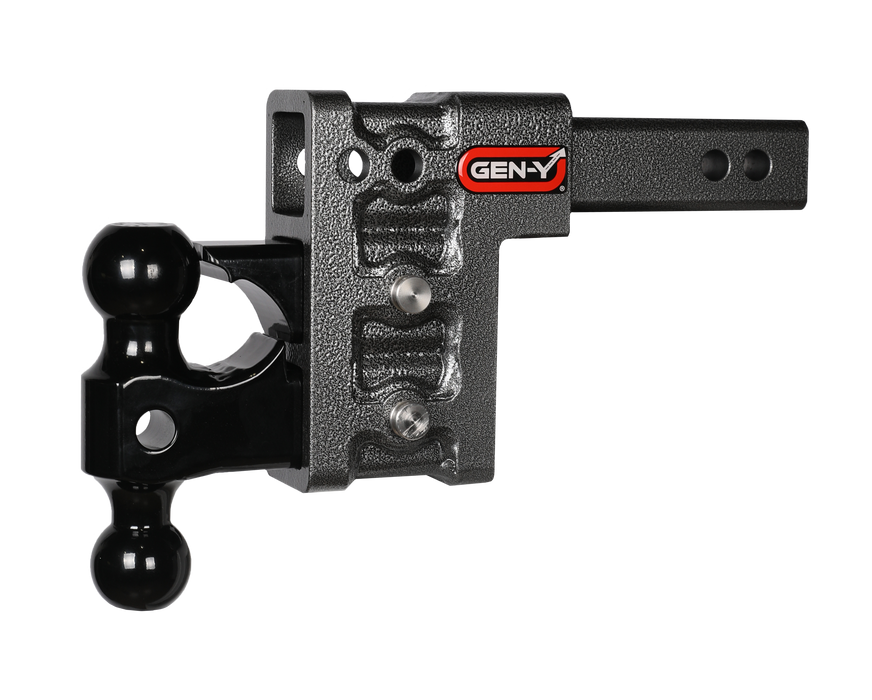 GEN-Y Hitch GH-523 MEGA-DUTY 2" Shank 5" Drop 2K TW 16K Hitch with Dual-Ball & Pintle Lock - Truck Part Superstore