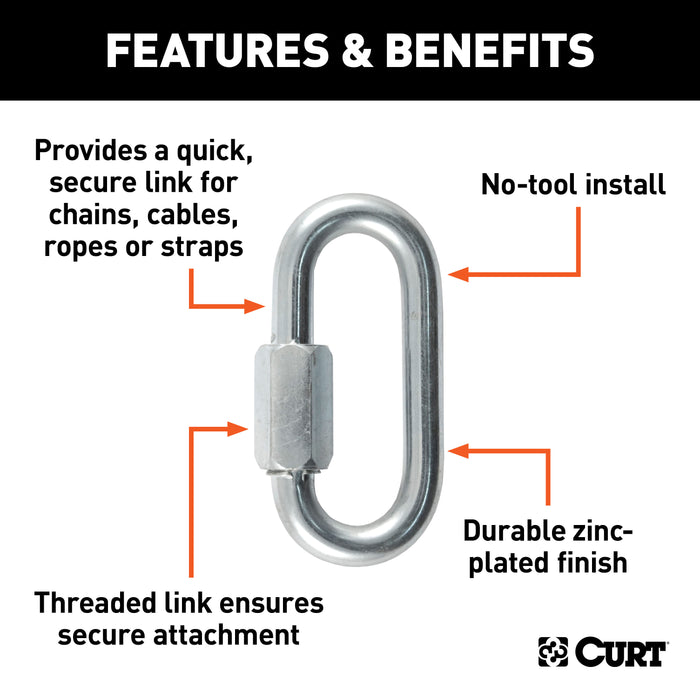 CURT 82930 3/8in. Quick Link (11;000 lbs. Breaking Strength) - Truck Part Superstore