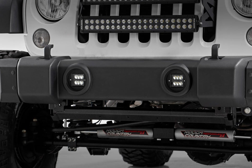 Rough Country 70630 Jeep 2 Inch Cree LED Fog Light Kit Black Series 10-18 Wrangler JK Rough Country - Truck Part Superstore