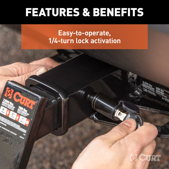 CURT 23518 CURT 23518 Black Trailer Hitch Lock; 5/8-Inch Pin Diameter; Fits 2-Inch Receiver - Truck Part Superstore