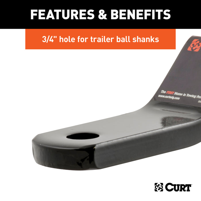 CURT 45503 Class 2 Ball Mount (1-1/4in. Shank; 3;500 lbs.; 1in. Drop; 7-13/16in. Long) - Truck Part Superstore