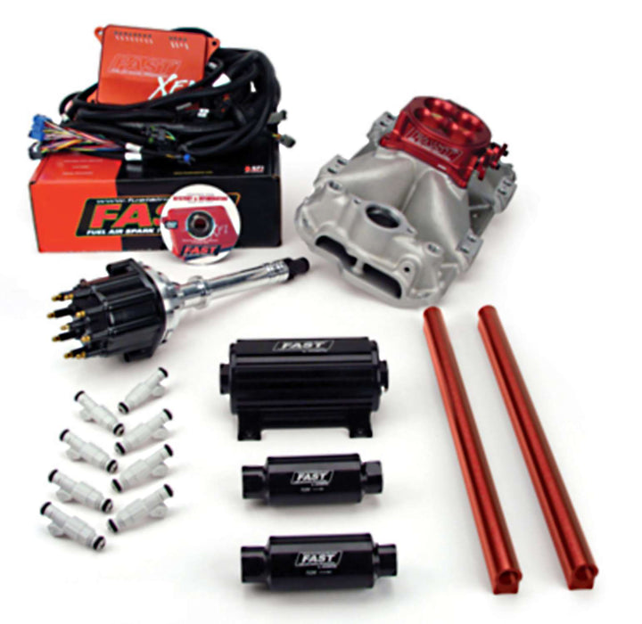 FAST 3012350-10 XFI 2.0 Chevrolet Small Block EFI Kit w/ Red Throttle Body and 1,000 HP Pump - Truck Part Superstore