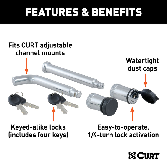 CURT 23556 CURT 23556 Lock Set for Adjustable Channel Mounts - Truck Part Superstore