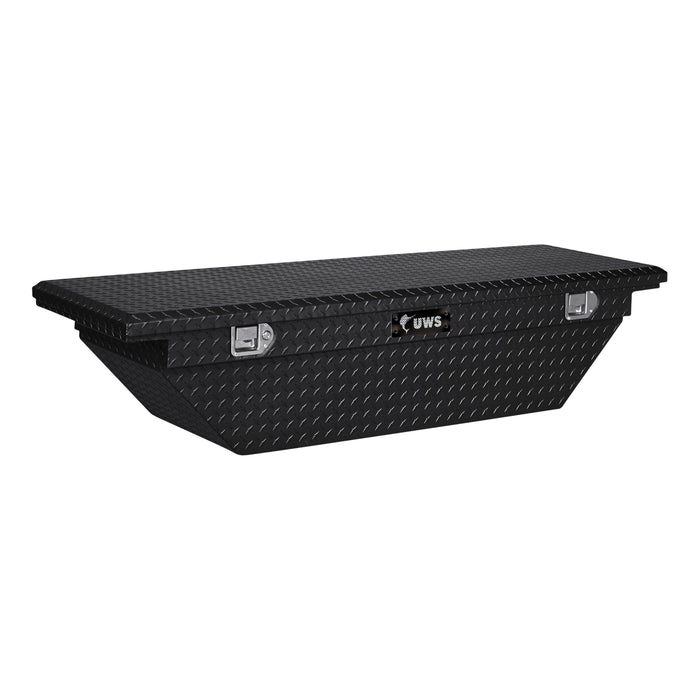 UWS TBS-69-A-LP-BLK Gloss Black Aluminum 69in. Angled Truck Tool Box; Low Profile (LTL Shipping Only - Truck Part Superstore