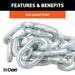 CURT 80020 27in. Safety Chain with 1 S-Hook (2;000 lbs; Clear Zinc) - Truck Part Superstore