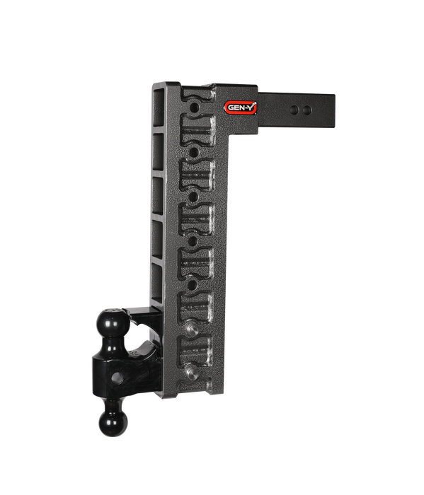 GEN-Y Hitch GH-627 MEGA-DUTY 2.5" Shank 18" Drop 3K TW 21K Hitch Dual-Ball Pintle Lock & Stabilizer - Truck Part Superstore