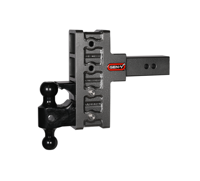 GEN-Y Hitch GH-924 MEGA-DUTY 2.5" Shank 6" Offset Drop 3K TW 21K Hitch with Dual-Ball & Pintle Lock - Truck Part Superstore