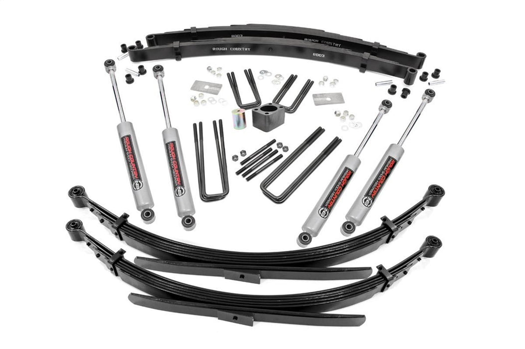 Rough Country 341.20 Suspension Lift Kit w/Shocks; 4 in. Lift; - Truck Part Superstore