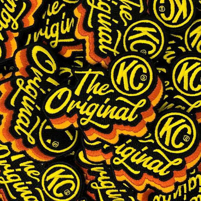 KC HiLiTES 7004 KC Patch Embroidered KC Original 50Th Anniversary Logo Die-Cut 2.5in - Truck Part Superstore