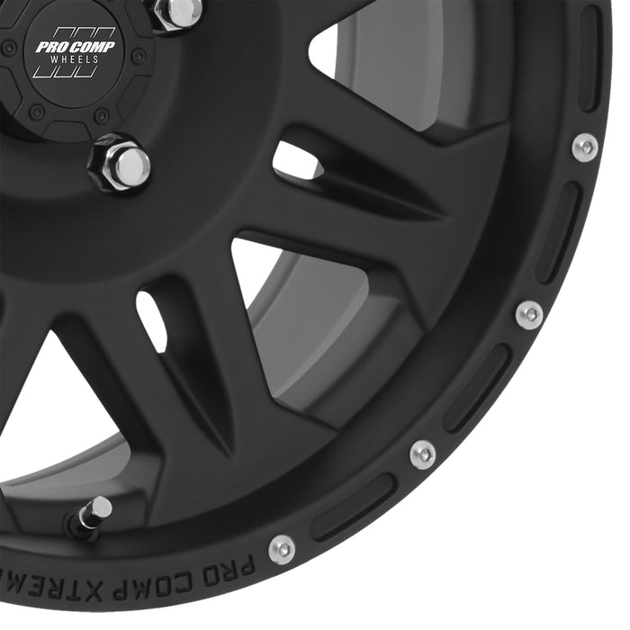Pro Comp Alloy Wheels 7005-7965 Series 7005 17x9 with 5 on 4.5 Bolt Pattern 4.75 Backspace Flat Black Finish Pro Comp Alloy Wheels - Truck Part Superstore