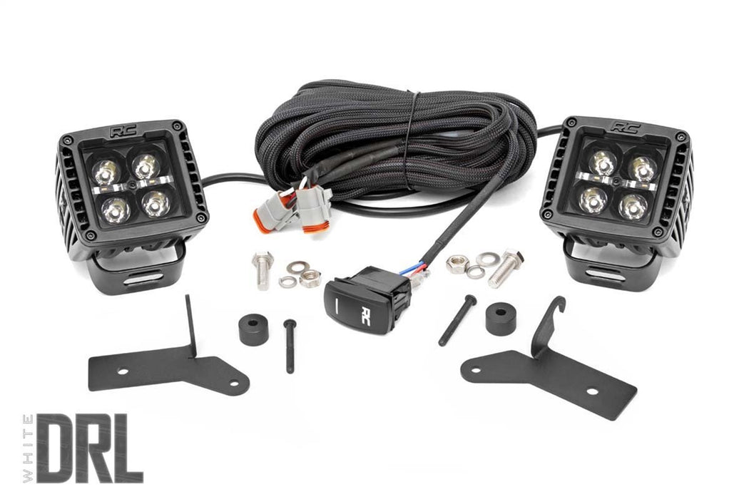 Rough Country 70052DRL Jeep JL/Gladiator 2 Inch LED Lower Windshield Kit Black Series w/White DRL For 18-Pres Wrangler JL/20-Pres Gladiator Rough Country - Truck Part Superstore