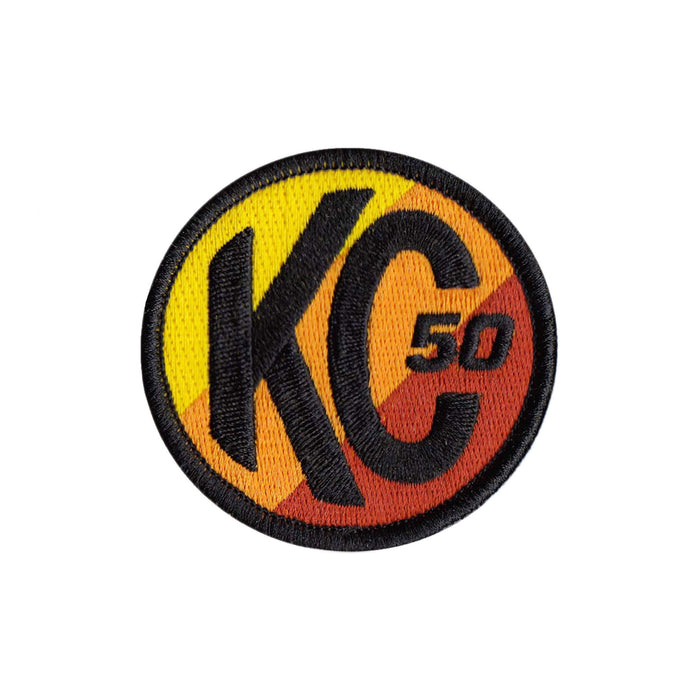 KC HiLiTES 7005 KC Patch Embroidered KC Racer Logo Round Hook Loop 2.5in - Truck Part Superstore