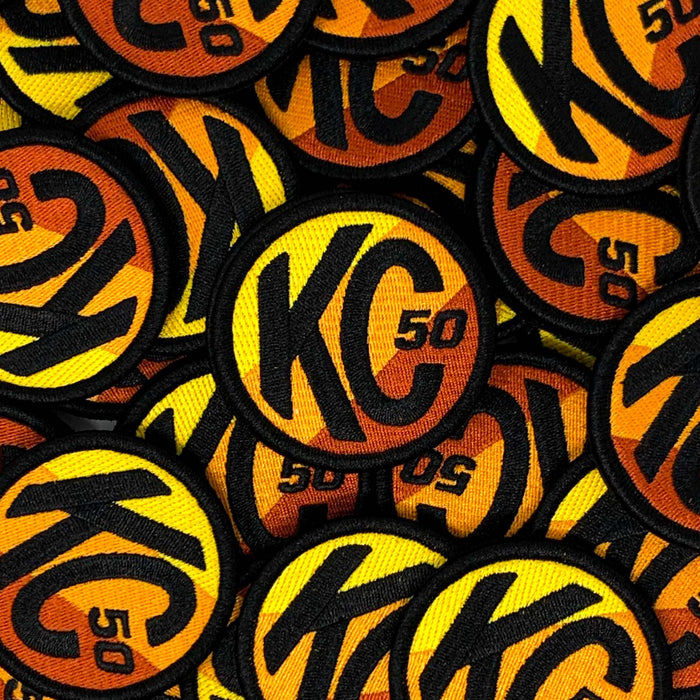 KC HiLiTES 7005 KC Patch Embroidered KC Racer Logo Round Hook Loop 2.5in - Truck Part Superstore