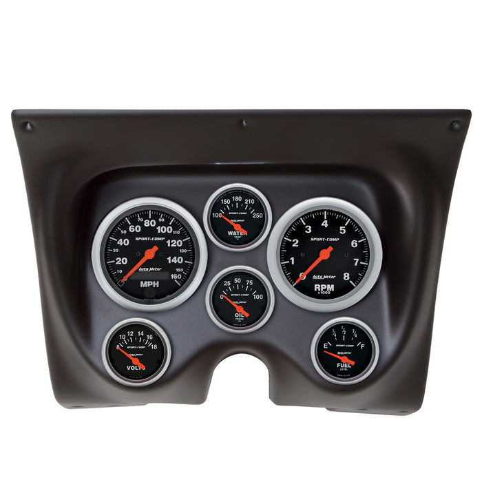AutoMeter 7020-SC DIRECT FIT DASH KIT; CAMARO/FIREBIRD 67-68; TACH/MPH/FUEL/OILP/WTMP/VOLT; SPORT- - Truck Part Superstore