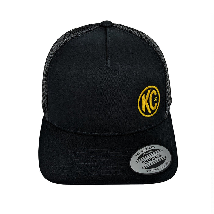 KC HiLiTES 70213 KC Hat Curved Trucker Black KC Logo Yellow One Size Fits Most - Truck Part Superstore