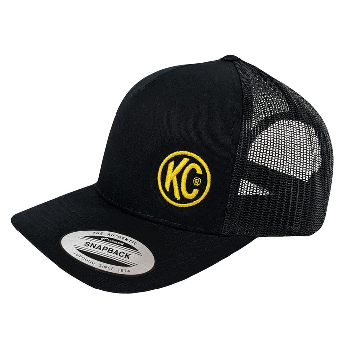 KC HiLiTES 70213 KC Hat Curved Trucker Black KC Logo Yellow One Size Fits Most - Truck Part Superstore