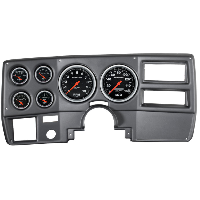 AutoMeter 7027-SC DIRECT FIT DASH KIT; CHEVY TRUCK/SUBURBAN 73-83; TACH/MPH/FUEL/OILP/WTMP/VOLT; S - Truck Part Superstore