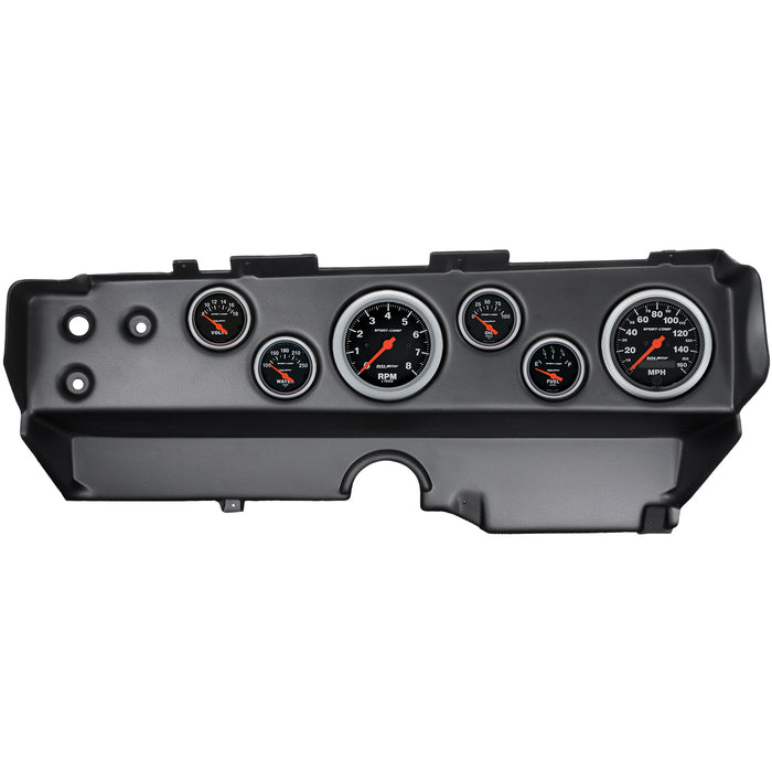 AutoMeter 7029-SC DIRECT FIT DASH KIT; EBODY/CUDA/CHALLENGER 70-74; TACH/MPH/FUEL/OILP/WTMP/VOLT; - Truck Part Superstore
