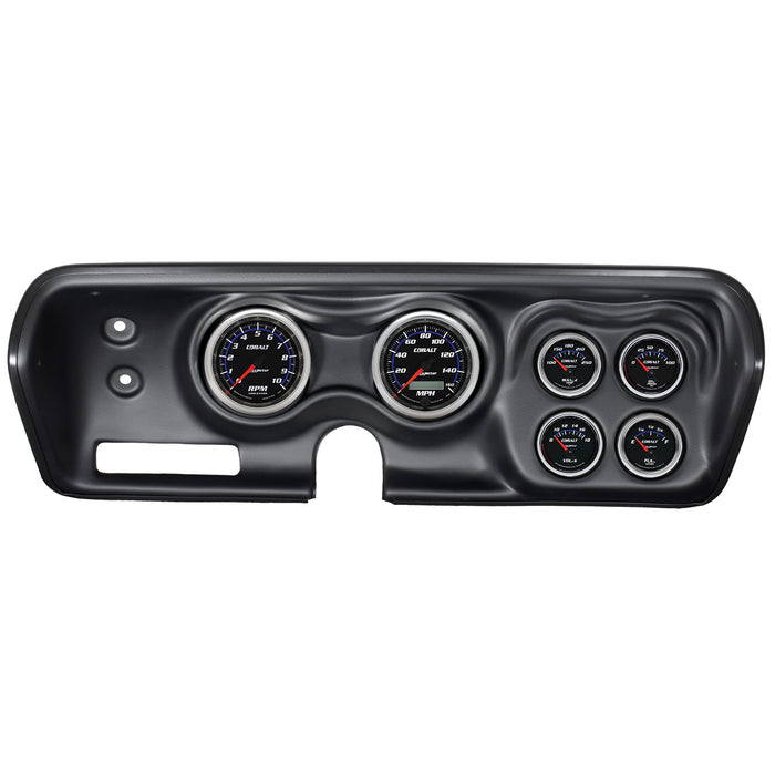 AutoMeter 7030-CB DIRECT FIT DASH KIT; BBODY/CHRGR/GTX/RDRNR/SAT 71-74; RPM/MPH/FUEL/OILP/WTMP/BAT - Truck Part Superstore