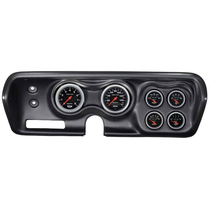 AutoMeter 7030-SC DIRECT FIT DASH KIT; BBODY/CHRGR/GTX/RDRNR/SAT 71-74; RPM/MPH/FUEL/OILP/WTMP/BAT - Truck Part Superstore