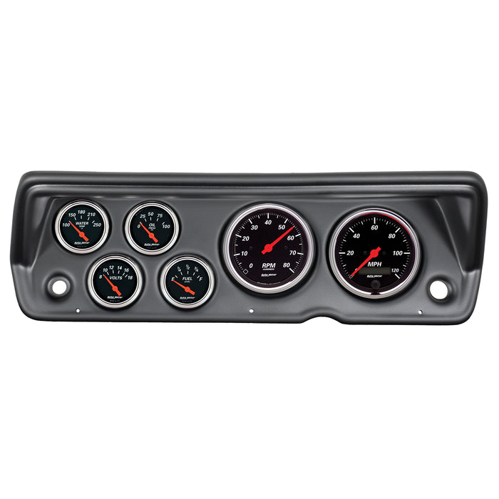 AutoMeter 7031-DB DIRECT FIT DASH KIT; ABODY/DUSTER/DEMON/DART 70-76; TACH/MPH/FUEL/OILP/WTMP/VOLT - Truck Part Superstore