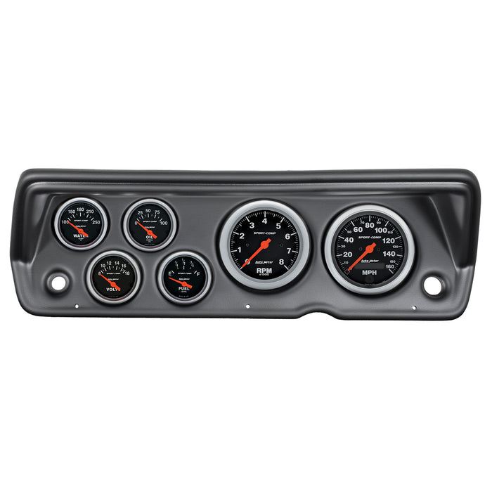 AutoMeter 7031-SC DIRECT FIT DASH KIT; ABODY/DUSTER/DEMON/DART 70-76; TACH/MPH/FUEL/OILP/WTMP/VOLT - Truck Part Superstore