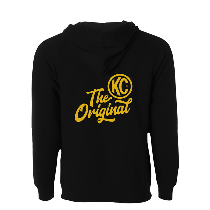 KC HiLiTES 70314 KC Hoodie Zip-Up Racer Logo Front Original Logo Back Black 5X-Large - Truck Part Superstore