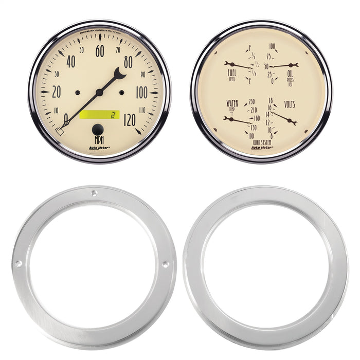 AutoMeter 7037-02 2 GAUGE DIRECT FIT DASH KIT; CHEVY TRUCK 54-55; 2 GAUGE; ANTIQUE BEIGE - Truck Part Superstore
