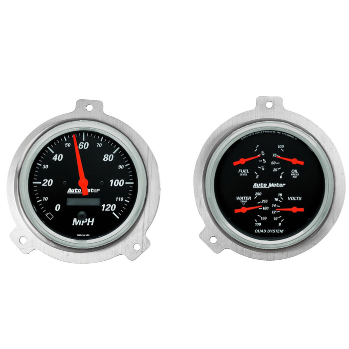 AutoMeter 7038-06 2 GAUGE DIRECT FIT DASH KIT; CHEVY CAR 51-52; 2 GAUGE; DESIGNER BLACK - Truck Part Superstore