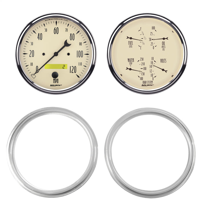 AutoMeter 7039-02 2 GAUGE DIRECT FIT DASH KIT; CHEVY TRUCK 47-53; 2 GAUGE; ANTIQUE BEIGE - Truck Part Superstore