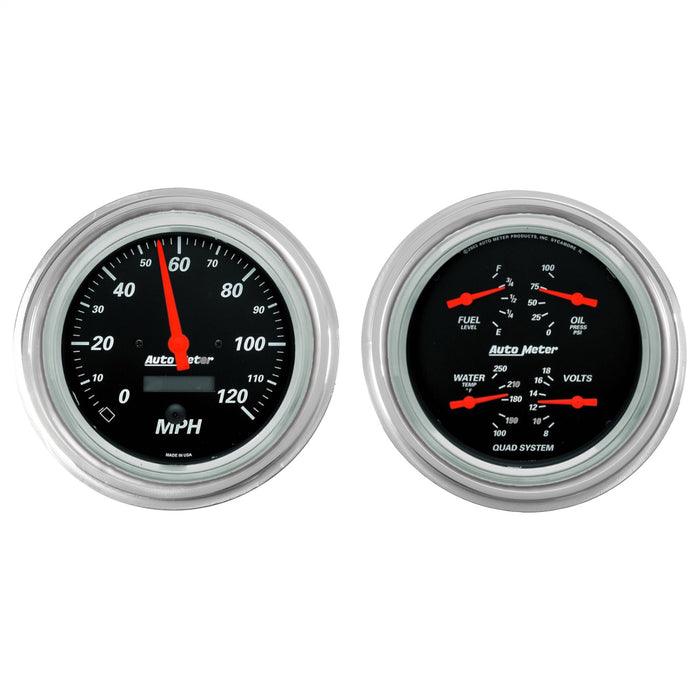 AutoMeter 7039-06 2 GAUGE DIRECT FIT DASH KIT; CHEVY TRUCK 47-53; 2 GAUGE; DESIGNER BLACK - Truck Part Superstore