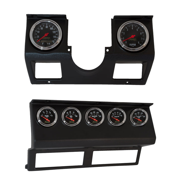 AutoMeter 7040 DIRECT FIT DASH KIT; WRANGLER (YJ) 87-96; TACH/MPH/FUEL/OILP/WTMP/VOLT/TRANS; JE - Truck Part Superstore