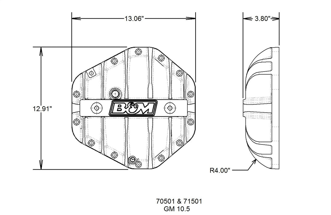 B&M 70501 Hi-Tek Differential Cover - Truck Part Superstore