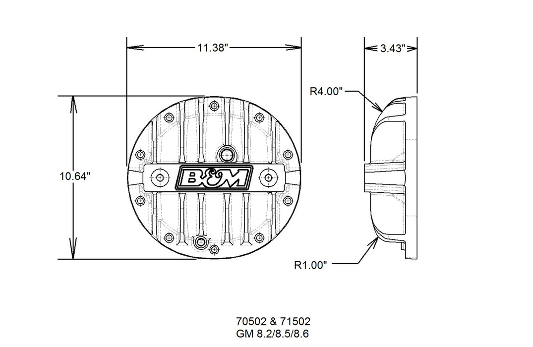 B&M 70502 Hi-Tek Differential Cover - Truck Part Superstore