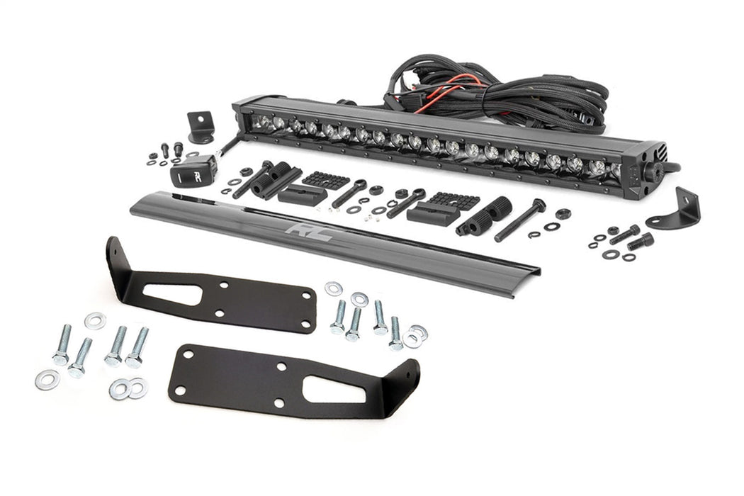 Rough Country 70568BLDRL Dodge Hidden Bumper Kit w/ 20-Inch LED Light Bar Black Series w/ White DRL 03-18 Ram 2500/3500 Rough Country - Truck Part Superstore